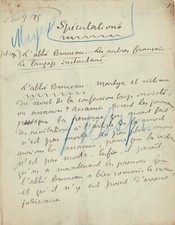 Alfred JARRY - Rare Signed Autograph Manuscript -