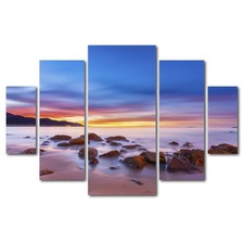 Trademark Fine Art Mussel Shoals Morning By Chris Moyer 5 Panel Art Set picture