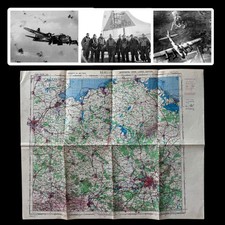 RARE WWII 8th Air Force BERLIN Missions B-17 Flying Fortress Combat Flak Map picture