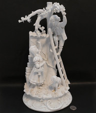 Large Signed TICHE Porcelain Capodimonte Boy Girl Dog Tree by Giorgio Galletti picture