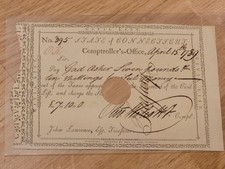1789 CT Pay Order Gad Asher Black Revolutionary War Soldier Oliver Wolcott Sig picture