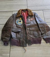 WWII USN M-422A Intermediate Flight Jacket G & F Co Size 40 Rare Black Cat Squad picture
