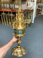 Beautiful 120 Year Old Ornate Enameled Gothic Ciborium (AH1111) Chalice Co. picture
