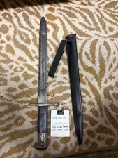 VERY RARE SPANISH AMERICAN WAR US 1896 KRAG BAYONET w TYPE 1 SCABBARD picture