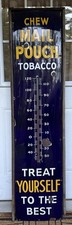 🎀🌡️🌱VTG 1931 Mail Pouch Tobacco Thermometer Sign 5ft Tall WORKS EUC🌱🌡️🎀 picture