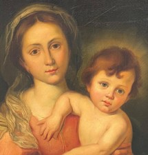 Antique Painting of Madonna Child Jesus after Murillo 6' Tall ARRIVES DEC 2026 picture
