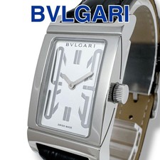Bulgari Retangolo RT39S Quartz Ladies Watch White Leather 28mm Authentic picture