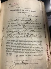 Antique Ledger City of Chicago Dept Public Works 1899-1904 Engineering Plans picture
