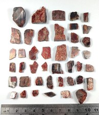 129-gm Natural Red Tantalite Crystals Lot (44 Pcs) from Afghanistan. picture