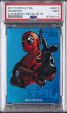 2017 FLEER ULTRA SPIDER-MAN MARVEL METALS BLUE #MM12 DEADPOOL 43/49 PSA 9 picture