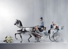Lladro Bridal Carriage Couple Sculpture High Porcelain Limited 500 01001932 picture
