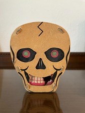 1936-1950's Antique Vintage Halloween 2-Sided Skull Lantern Decor Dolly Toy READ picture