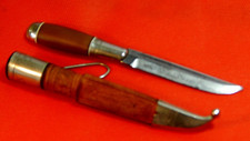 1930s' vintage Finnish Puukko knife Lahti Kauhava  w/custom leather sheath-used? picture