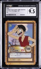 1999 CARDDASS HYPER BATTLE JAPANESE ONE PIECE FIRST STAGE, FOIL LUFFY CGC 9.5 picture