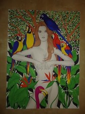 ORIIGINAL HUGE PAINTING '' BIRDS OF PARADISE '' BY COMIC ARTIST JAMES CHEN picture