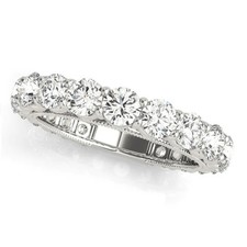 Luxury Diamond Eternity Wedding Ring Band Palladium 2.61ct picture