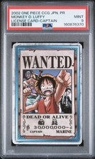 2002 BANDAI ONE PIECE CCG JAPANESE PROMO MONKEY D. LUFFY PSA 9 picture