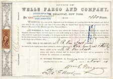 William G. Fargo signed Wells Fargo & Company - Autograph Stock Certificate - picture