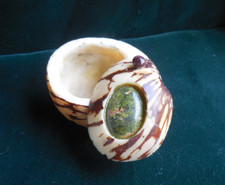 Unakite Tagua Nut Stash Pill Box Palm Ivory Trinket Case Keepsake Ring Box OOAK picture