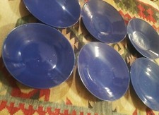 6 SACRIFICIAL blue antique chinese porcelain bowl monochrome table art pottery picture