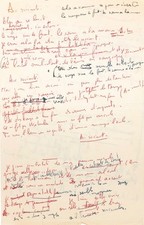 Jacques BREL. Exceptional autograph manuscript of his song