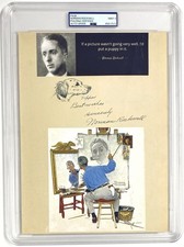 Norman Rockwell Original Signed Dog Sketch - PSA Mint 9 picture