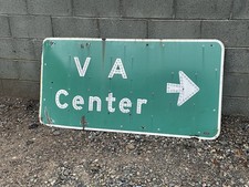 RARE Porcelain Sign With Reflectors VA CENTER 5’ Wide X 36” Tall 1962 picture