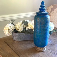 Vintage Signed Bitossi Rosenthal Netter Blue and Gold Vase, Excellent Condition picture