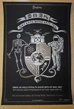 EMEK 2007 UK Solo Show Poster Signed Numbered Doodled Screen Print Metallic picture
