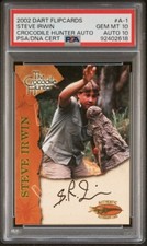 Pop 1 PSA 10 10 2002 Dart Flipcards Steve Irwin Auto Autograph Crocodile Hunter picture