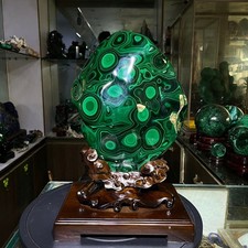 28.49LB TOP Natural malachite quartz crystal Mineral Specimen Decor+stand picture