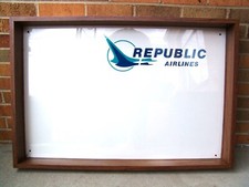 1980's REPUBLIC AIRLINES AIRPORT TERMINAL TRAVEL INFO SIGN - HERMAN the DUCK picture
