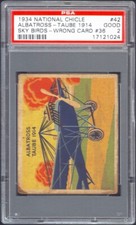 1934 R136 National Chicle Sky Birds #36 Albatross-Taube PSA 2 VERY SCARCE ERROR picture