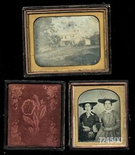 1840s Daguerreotype Lot Richmond Virginia Girls Outdoor House Scene 1800s Photo picture