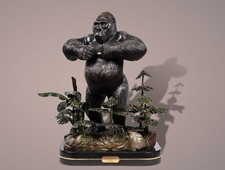 * Silverback Gorilla Bronze Sculpture King Kong Figurina Statue Limited Edition picture