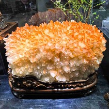 156LB Top Natural Red Calcite Quartz Cluster Mineral Reiki Crystal Collect decor picture