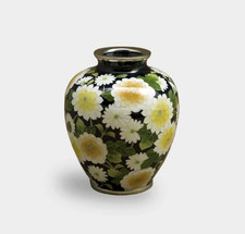 Kato Shippo Cloisonne Vase Chrysanthemum Owari Shippo Wired Enamel Japan picture