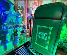 DISNEY Haunted Mansion Trash Can Prop Rare' Early Hand Painted Version~ picture