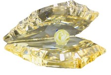 Exquisite Asfour Crystal Paperweight – Golden Shadow Shell – Rare Luxury Decor picture