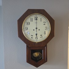 Vintage Howard Miller Wall Clock Model 4997 Chimes Serviced and Working with Key picture