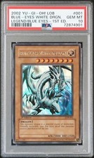 Yugioh Blue-Eyes White Dragon 1st Ed LOB Glossy PSA 10 GEM MINT picture