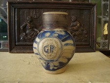 18/19 th century stoneware westerwald saltglaze jug ,krug , king george,rex picture