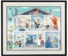 Master's Collection Looney Bin Ltd Ed Hand Signed Cel Warner Brother 1995 picture