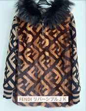 Fendi Reversible Fur Coat Jacket Zucca Pattern Size 36 Mink Women Rare Luxury De picture