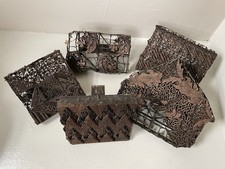 5 Vintage Indonesian Copper Metal Batik Printing Stamp Tjap Cap Chop Blocks picture