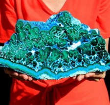 1 Foot Genuine Museum Blue Chrysocolla Malachite Stalactite Slice, Congo CR100 picture