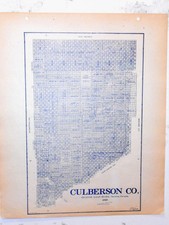 Old Culberson County Texas General Land Office Owner Map Van Horn Lobo Kent picture