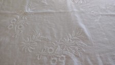 1 tablecloth linen hand embroidered White Rectangle picture