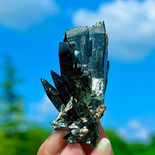 58G Rare Natural Aegirine Specimen,Shiny Crystals on Albite From Zagi (CE) PK picture