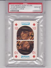 1975 Monty Gum Kojak 10 Of Diamonds Playing Cards PSA 10 Pop 1 picture